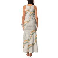 Aloha Pakalana and Puakenikeni Lei Family Matching Tank Maxi Dress and Hawaiian Shirt Beige Hawaiian Pattern