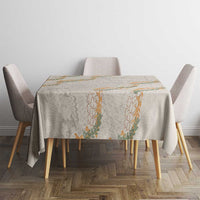 Aloha Pakalana and Puakenikeni Lei Tablecloth Beige Hawaiian Pattern