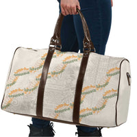 Aloha Pakalana and Puakenikeni Lei Travel Bag Beige Hawaiian Pattern - Polynesian Pride