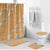 Aloha Pakalana and Puakenikeni Lei Bathroom Set Gold Hawaiian Pattern - Polynesian Pride