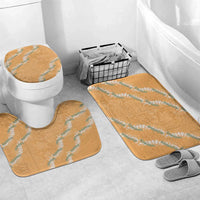 Aloha Pakalana and Puakenikeni Lei Bathroom Set Gold Hawaiian Pattern - Polynesian Pride