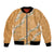 Aloha Pakalana and Puakenikeni Lei Bomber Jacket Gold Hawaiian Pattern