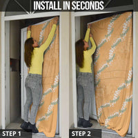 Aloha Pakalana and Puakenikeni Lei Door Cover Gold Hawaiian Pattern - Polynesian Pride