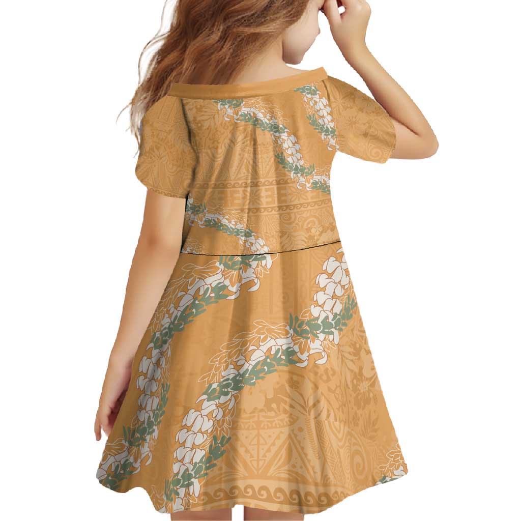 Aloha Pakalana and Puakenikeni Lei Family Matching Off Shoulder Maxi Dress and Hawaiian Shirt Gold Hawaiian Pattern