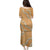 Aloha Pakalana and Puakenikeni Lei Family Matching Puletasi and Hawaiian Shirt Gold Hawaiian Pattern