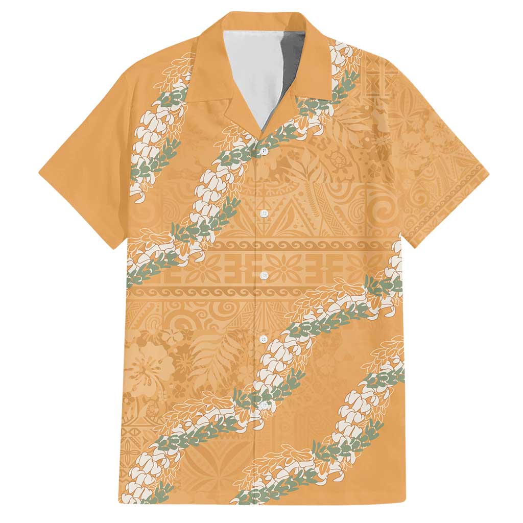 Aloha Pakalana and Puakenikeni Lei Hawaiian Shirt Gold Hawaiian Pattern