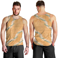 Aloha Pakalana and Puakenikeni Lei Men Tank Top Gold Hawaiian Pattern