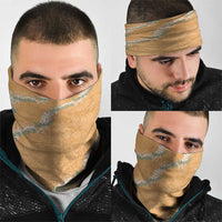 Aloha Pakalana and Puakenikeni Lei Neck Gaiter Gold Hawaiian Pattern - Polynesian Pride