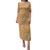 Aloha Pakalana and Puakenikeni Lei Puletasi Gold Hawaiian Pattern