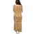 Aloha Pakalana and Puakenikeni Lei Puletasi Gold Hawaiian Pattern