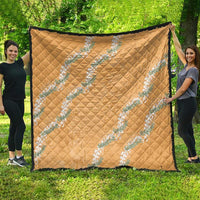 Aloha Pakalana and Puakenikeni Lei Quilt Gold Hawaiian Pattern