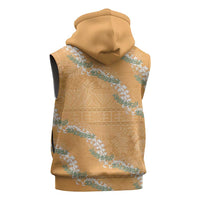 Aloha Pakalana and Puakenikeni Lei Sleeveless Zip Hoodie Gold Hawaiian Pattern LT9