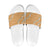 Aloha Pakalana and Puakenikeni Lei Slide Sandals Gold Hawaiian Pattern - Polynesian Pride