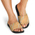 Aloha Pakalana and Puakenikeni Lei Slide Sandals Gold Hawaiian Pattern - Polynesian Pride