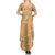 Aloha Pakalana and Puakenikeni Lei Summer Maxi Dress Gold Hawaiian Pattern