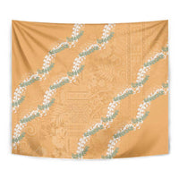 Aloha Pakalana and Puakenikeni Lei Tapestry Gold Hawaiian Pattern