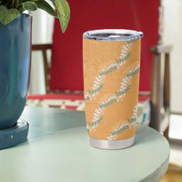 Aloha Pakalana and Puakenikeni Lei Tumbler Cup Gold Hawaiian Pattern