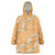 Aloha Pakalana and Puakenikeni Lei Wearable Blanket Hoodie Gold Hawaiian Pattern