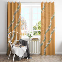 Aloha Pakalana and Puakenikeni Lei Window Curtain Gold Hawaiian Pattern
