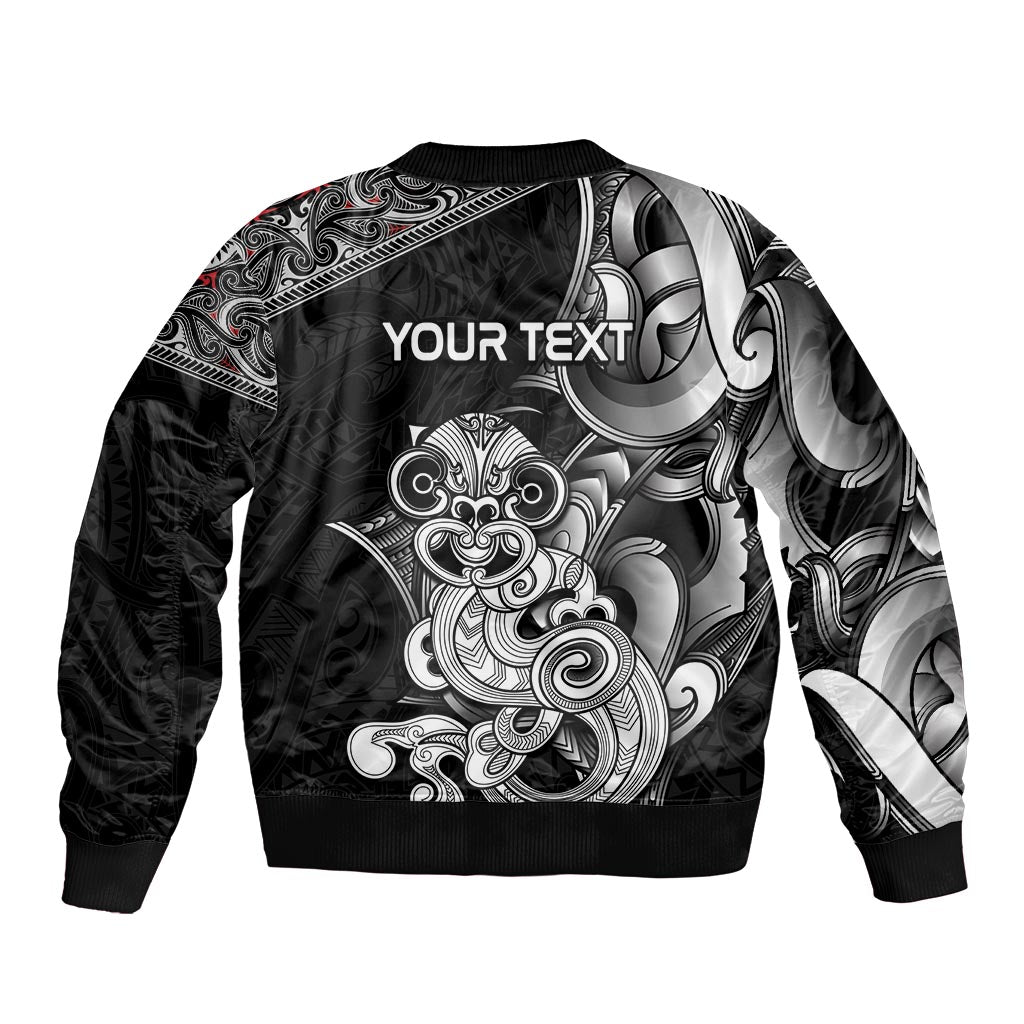 Personalised New Zealand Potae Pango Cricket Bomber Jacket Special Maori Hei Tiki Tribal Tattoo
