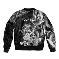 Personalised New Zealand Potae Pango Cricket Bomber Jacket Special Maori Hei Tiki Tribal Tattoo
