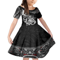 Personalised New Zealand Potae Pango Cricket Family Matching Mermaid Dress and Hawaiian Shirt Special Maori Hei Tiki Tribal Tattoo