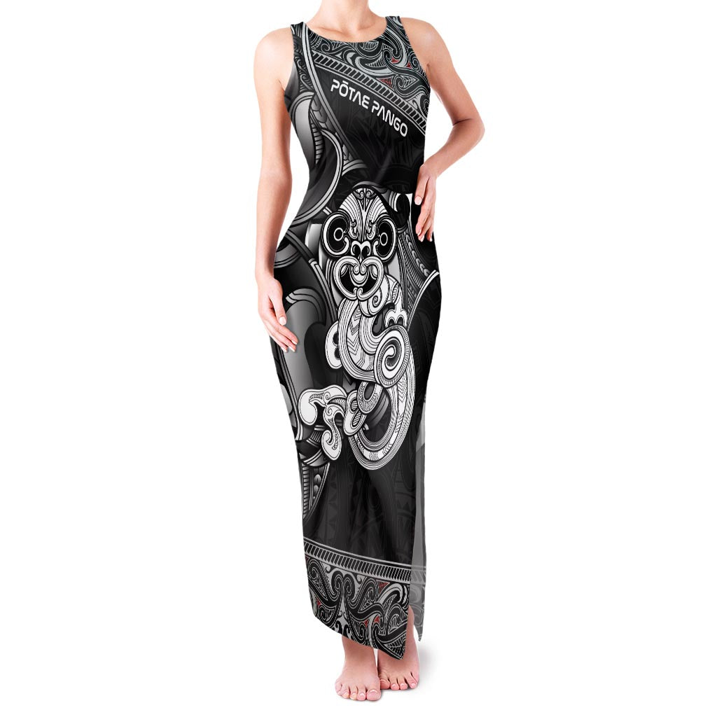Personalised New Zealand Potae Pango Cricket Family Matching Tank Maxi Dress and Hawaiian Shirt Special Maori Hei Tiki Tribal Tattoo