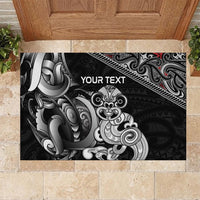 Personalised New Zealand Potae Pango Cricket Rubber Doormat Special Maori Hei Tiki Tribal Tattoo