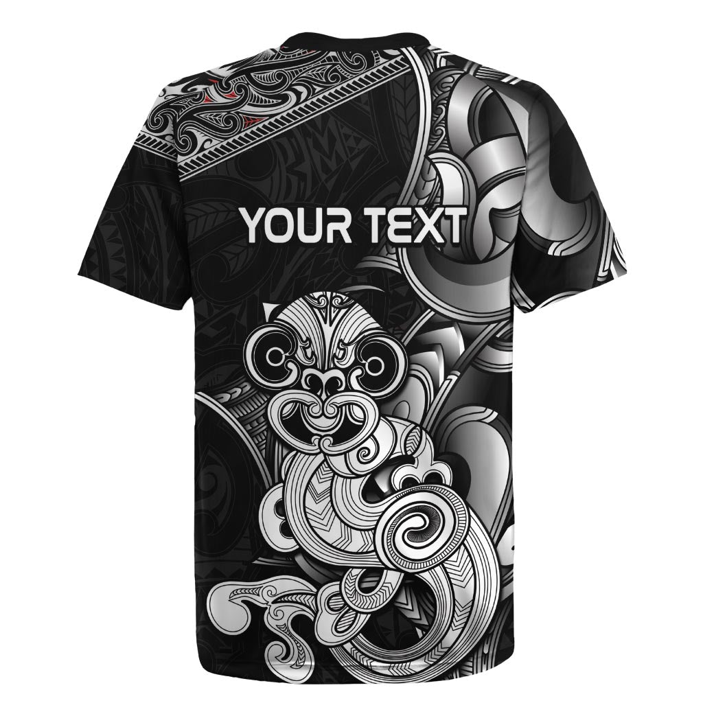 Personalised New Zealand Potae Pango Cricket Rugby Jersey Special Maori Hei Tiki Tribal Tattoo