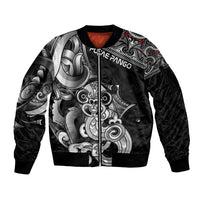 Personalised New Zealand Potae Pango Cricket Sleeve Zip Bomber Jacket Special Maori Hei Tiki Tribal Tattoo