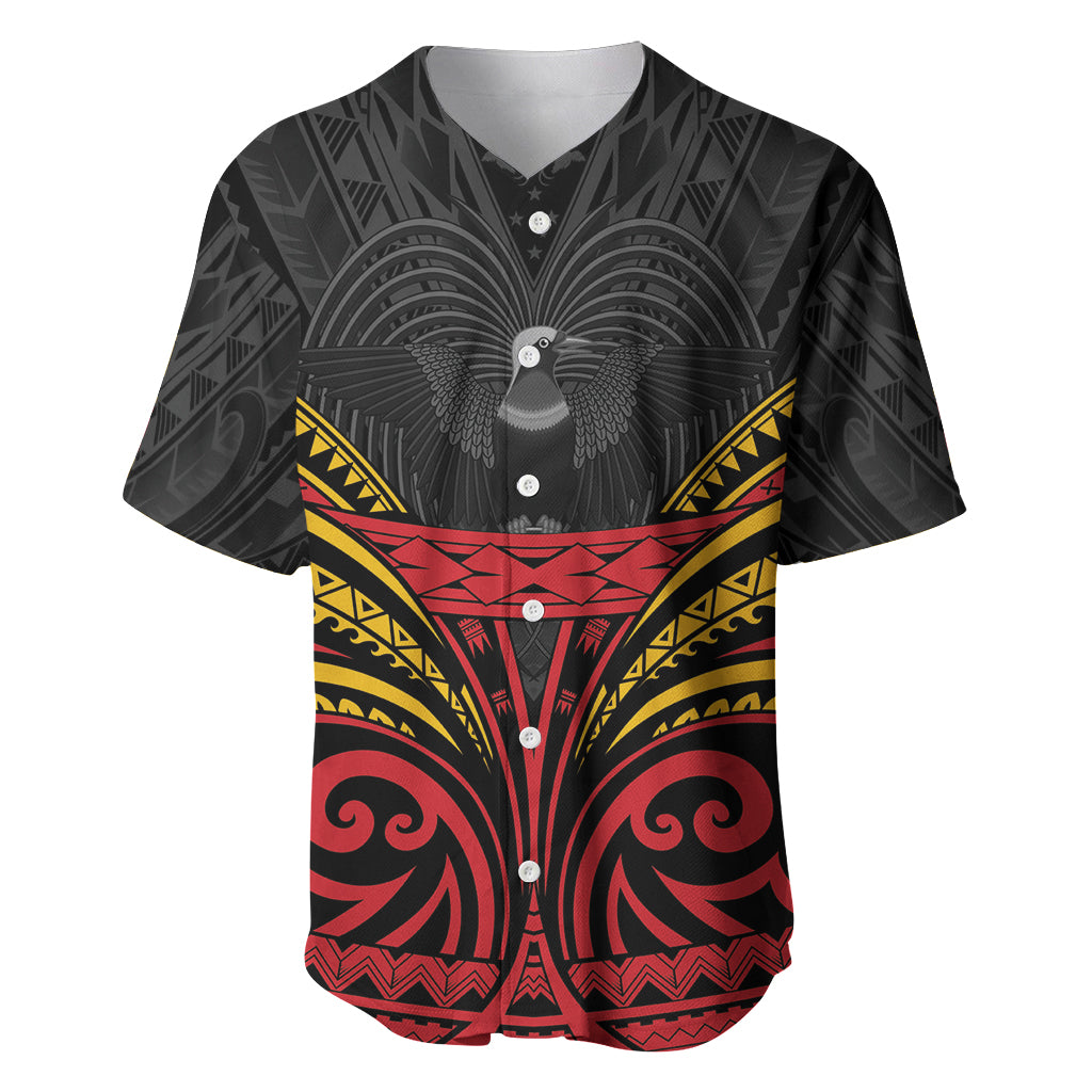 Custom Papua New Guinea Cricket Baseball Jersey PNG Emblem Mix Polyneisan Pattern