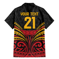 Custom Papua New Guinea Cricket Family Matching Mermaid Dress and Hawaiian Shirt PNG Emblem Mix Polyneisan Pattern