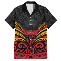 Custom Papua New Guinea Cricket Family Matching Tank Maxi Dress and Hawaiian Shirt PNG Emblem Mix Polyneisan Pattern
