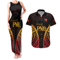 Custom Papua New Guinea Cricket Couples Matching Tank Maxi Dress and Hawaiian Shirt Go Barramundis