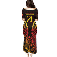 Custom Papua New Guinea Cricket Family Matching Puletasi and Hawaiian Shirt Go Barramundis