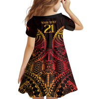 Custom Papua New Guinea Cricket Kid Short Sleeve Dress Go Barramundis LT9 - Polynesian Pride