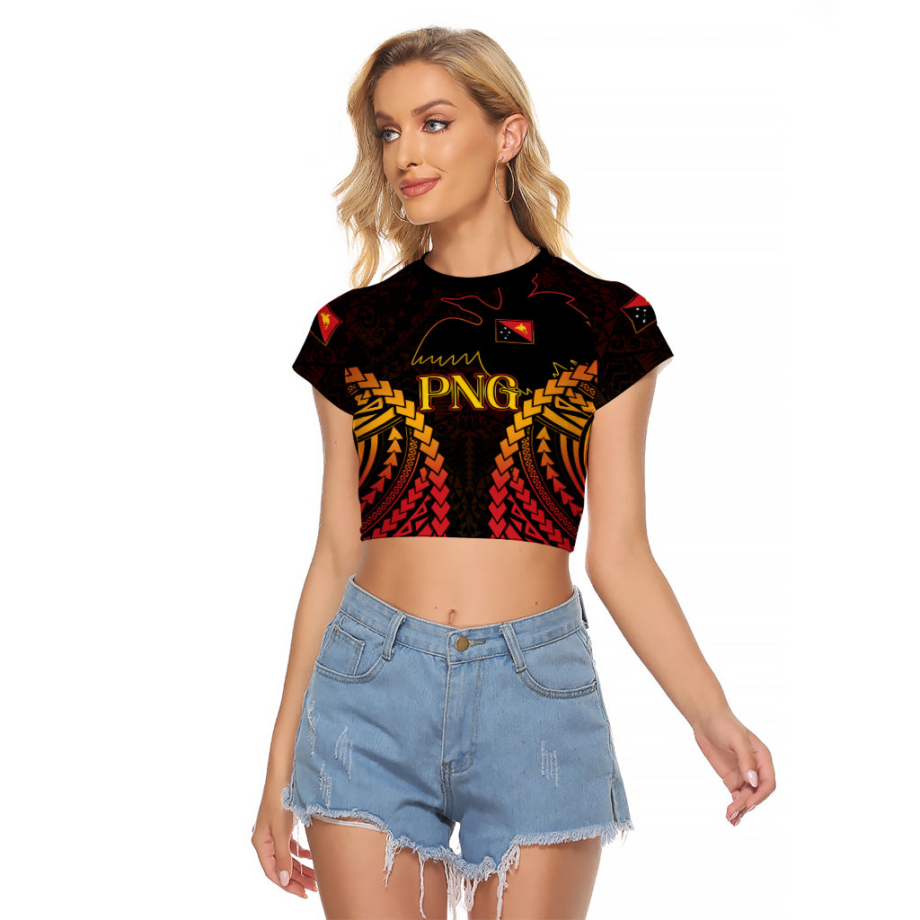 Custom Papua New Guinea Cricket Raglan Cropped T Shirt Go Barramundis