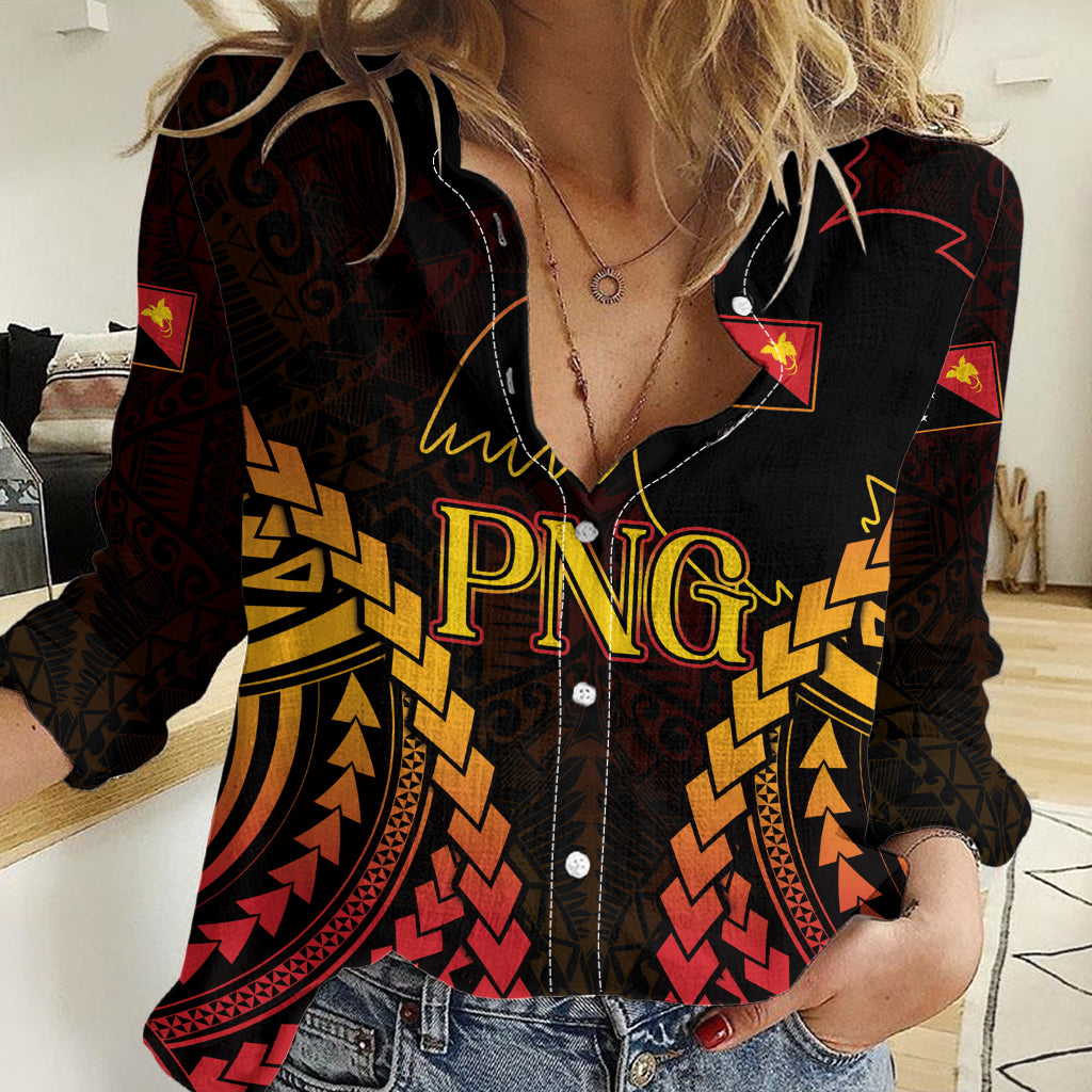 Custom Papua New Guinea Cricket Women Casual Shirt Go Barramundis