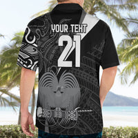 Custom Papua New Guinea Cricket Hawaiian Shirt Tribal Bird of Paradise Tattoo