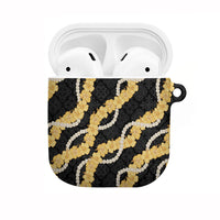 Aloha Melemele Hibiscus Pikake Lei AirPods Case Hawaiian Quilt Pattern