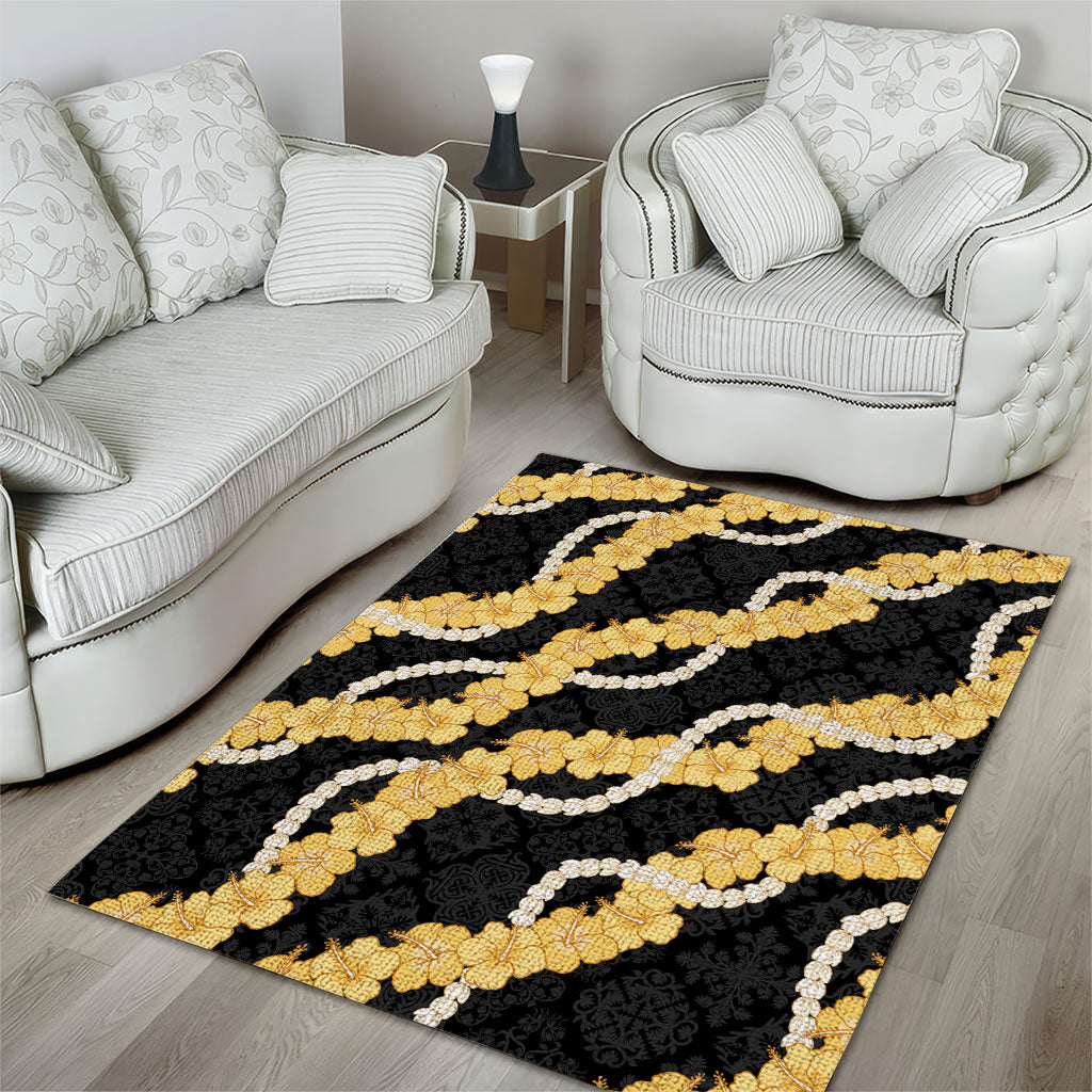 Aloha Melemele Hibiscus Pikake Lei Area Rug Hawaiian Quilt Pattern