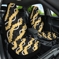 Aloha Melemele Hibiscus Pikake Lei Car Seat Cover Hawaiian Quilt Pattern LT9 One Size Black - Polynesian Pride