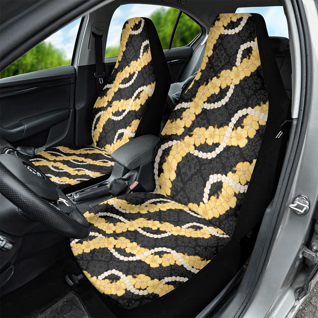 Aloha Melemele Hibiscus Pikake Lei Car Seat Cover Hawaiian Quilt Pattern LT9 - Polynesian Pride