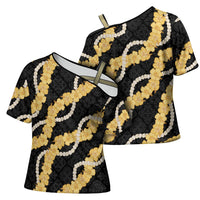 Aloha Melemele Hibiscus Pikake Lei Cross Shoulder Shirt Hawaiian Quilt Pattern
