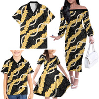 Aloha Melemele Hibiscus Pikake Lei Family Matching Off The Shoulder Long Sleeve Dress and Hawaiian Shirt Hawaiian Quilt Pattern