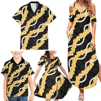 Aloha Melemele Hibiscus Pikake Lei Family Matching Summer Maxi Dress and Hawaiian Shirt Hawaiian Quilt Pattern