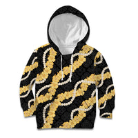 Aloha Melemele Hibiscus Pikake Lei Kid Hoodie Hawaiian Quilt Pattern LT9 Hoodie Black - Polynesian Pride