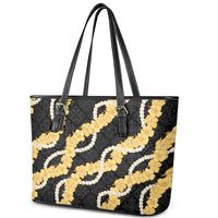 Aloha Melemele Hibiscus Pikake Lei Leather Tote Bag Hawaiian Quilt Pattern