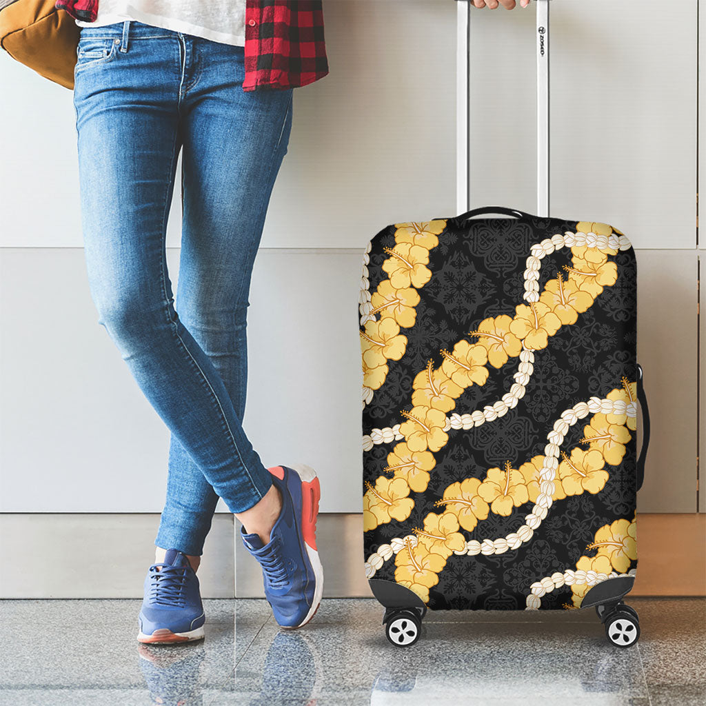 Aloha Melemele Hibiscus Pikake Lei Luggage Cover Hawaiian Quilt Pattern