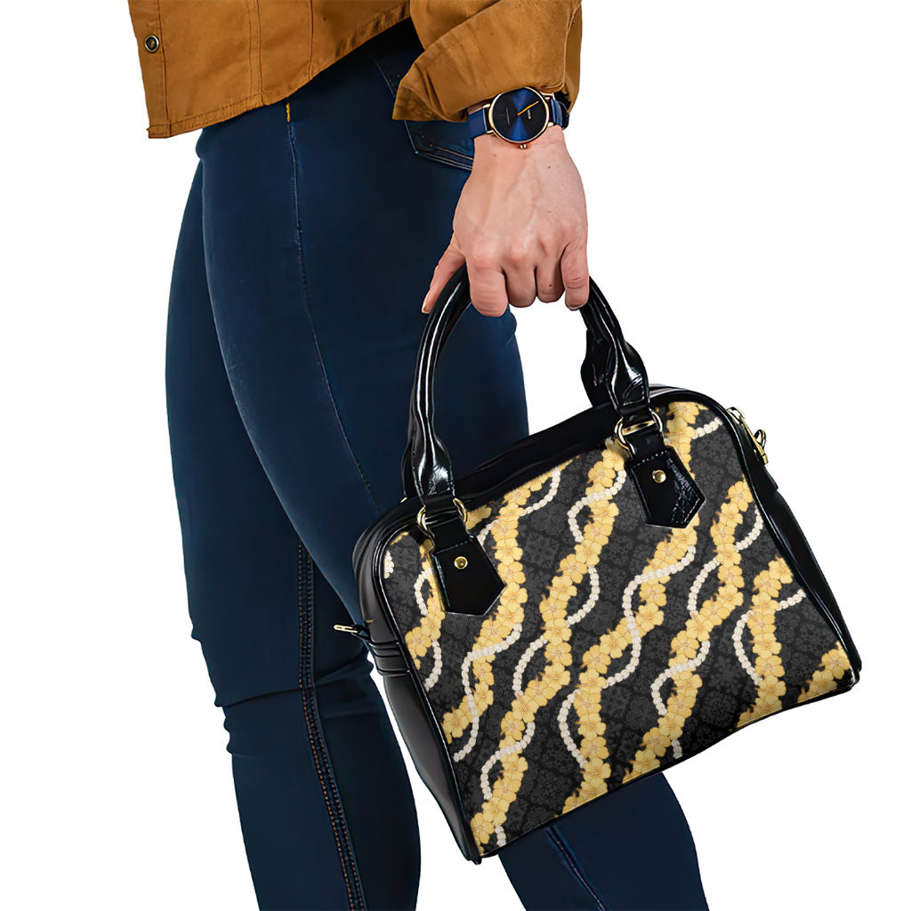 Aloha Melemele Hibiscus Pikake Lei Shoulder Handbag Hawaiian Quilt Pattern